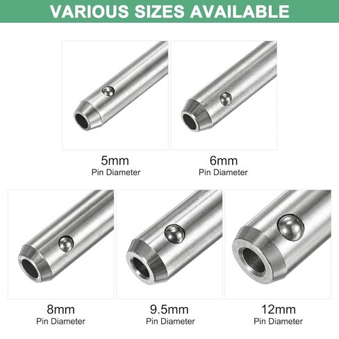 Push-Button Ball Locking Pin, 5/16" [8mm] Dia., 2-3/4"[70mm] Usage Length Ring Quick Release Lock Pins W Lanyard Cable for Speaker/Aviation/Gym/Machine [304 Stainless Steel] in Saudi Arabia