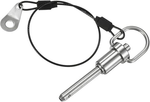 Push-Button Ball Locking Pin, 5/16" [8mm] Dia., 2-3/4"[70mm] Usage Length Ring Quick Release Lock Pins W Lanyard Cable for Speaker/Aviation/Gym/Machine [304 Stainless Steel] in Saudi Arabia