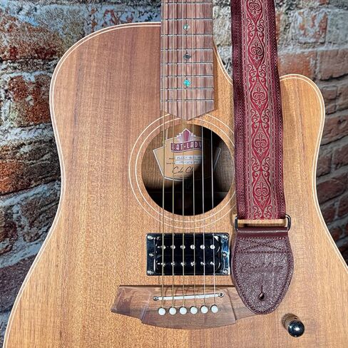 Souldier GS0871BD04BD - Handmade Seatbelt Guitar Strap for Bass, Electric or Acoustic Guitar, 2 Inches Wide and Adjustable Length from 30" to 63" Made in the USA, Ellingon, Burgundy in Kuwait
