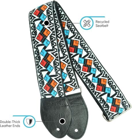 Souldier GS0871BD04BD - Handmade Seatbelt Guitar Strap for Bass, Electric or Acoustic Guitar, 2 Inches Wide and Adjustable Length from 30" to 63" Made in the USA, Ellingon, Burgundy in Kuwait