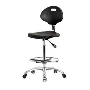 توماس ECOM TPHBCH-CR-A1-CF-CC البولي يوريثان البولي يوريثان كرسي ارتفاع مقعد عالية مع قاعدة كروم ، ذراع قابلة للتعديل ، حلقة القدم الكروم ، عجلات الكروم in Kuwait