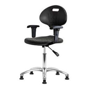 Thomas ECOM TPDHCH-CR-A1-RG Polyurethane Basic Industrial Desk Height Chair with Chrome Base, Adjustable Arm, Glides in Kuwait