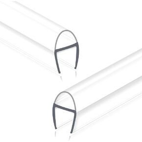 Frameless Shower Door Seal Strip 2 Pack x 39 Inch U for 3/8" Thick Glass Shower Door Side Seal Strip Bottom Seal Door Sweep Ultra Clear Polycarbonate, Stop Showers Leaks Create A Water Barrier in Saudi Arabia