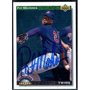 Pat Mahomes Card 1992 Upper Deck #776 Signed COA JSA - MLB Autographed Baseball Cards in Kuwait