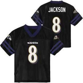 Lamar Jackson Baltimore Ravens #8 Black Kids 4-7 Alternate Away Home Player Jersey in Saudi Arabia