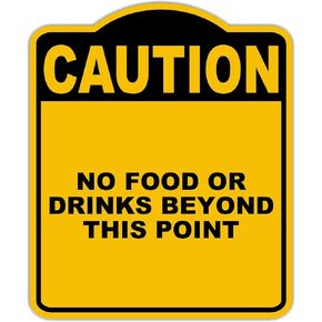 لا يوجد طعام أو مشروبات خارج هذه النقطة تحذير علامة مركب من الألومنيوم الأسود الأصفر 15 × 18 بوصة in Kuwait