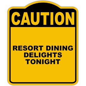 منتجع الطعام المسرات الليلة تحذير أصفر أسود الألومنيوم المركب المركب 15 × 18 بوصة in Kuwait