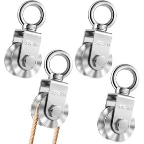 Heavy Duty 304 Stainless Steel 4-Piece Swivel Pulley Set, 360° Rotating Silent Traction Wheels with Duplex Bearings in Saudi Arabia