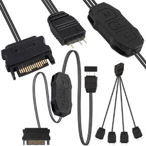وحدة تحكم 5V 3PIN ARGB ، وحدة تحكم الإضاءة الإضاءة SATA POWER STRIPE مع ARGB 1 أنثى إلى 4 كابل الخائن الذكور للوحات الأم بدون 5V ARGB ، شرائط ضوء ARGB in Kuwait