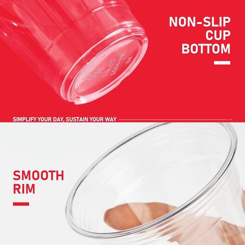 100 pack 16 oz Clear Plastic Cups with Lids, Disposable Iced Coffee Cups with Strawless Sip Lids, Drink Cup for Cold Drinks, Iced Coffee in Saudi Arabia