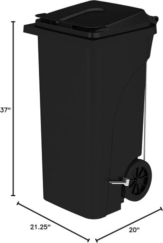 سافكو خطوة على المهملات البلاستيكية الداخلية علبة للمنزل ، والاستخدام التجاري والصناعي ، والتخلص من اليدين ، 32 جالون ، أسود in Kuwait