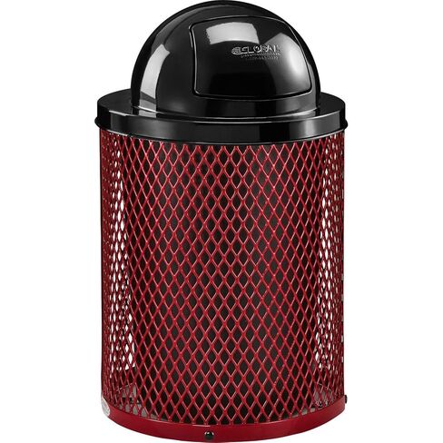 Global Industrial 36 Gallon Outdoor Steel Trash Can with Dome Lid, Plastic Liner and Anchor Kit Included, 23-1/2" Diameter x 40" H, Powder Coat Finish, Unassembled, Black in Saudi Arabia
