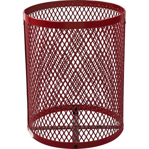 Global Industrial 36 Gallon Outdoor Steel Trash Can with Dome Lid, Plastic Liner and Anchor Kit Included, 23-1/2" Diameter x 40" H, Powder Coat Finish, Unassembled, Black in Saudi Arabia