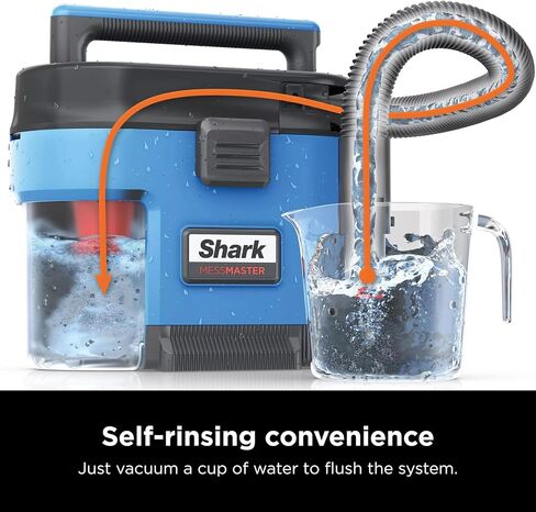 SHARK VS105 MessMaster Portable Wet Dry Vacuum, Small Shop Vac, 1 Gallon Capacity, Corded, Perfect for Pets & Cars, AnyBag Tech, Self-Cleaning, for Tough Wet & Dry Messes, Light Blue (Renewed) in Saudi Arabia