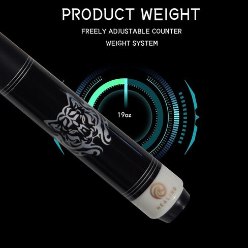 58 "19-20oz 2 قطعة تجمع الكربون عصا 11.8mm طرف البلياردو أداب الكربون فكرة ، اللوازم البلياردو 1/2 مفصل يدويا كرة مستقيمة/أسود ثمانية ، تسع كرات 19-20 أوقية (جديلة اللعب) in Saudi Arabia