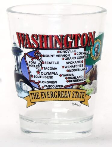 Washington State Elements Map Shot Glass in Saudi Arabia