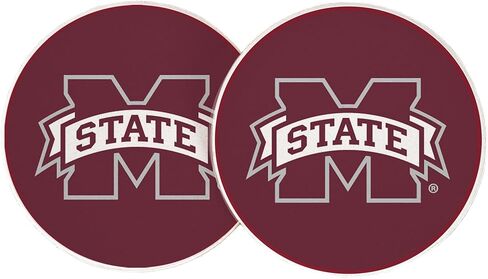 Desert Cactus Mississippi State University Car Coaster Bulldogs MSU Absorbent Sandstone Car Cup Coasters Set of 2 (Design A) in Saudi Arabia