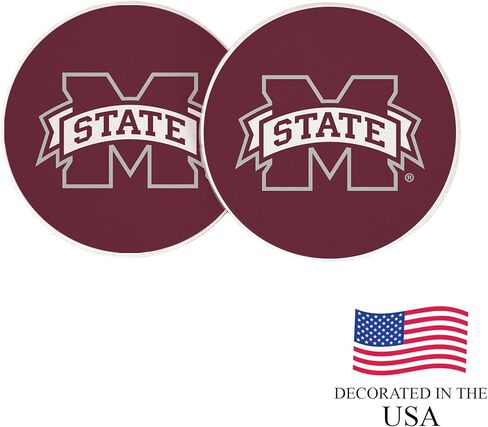 Desert Cactus Mississippi State University Car Coaster Bulldogs MSU Absorbent Sandstone Car Cup Coasters Set of 2 (Design A) in Saudi Arabia