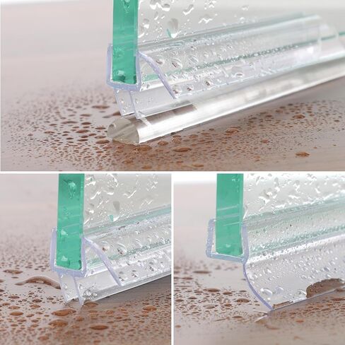 شريط ختم باب دش بدون إطار 2 حزمة × 39 بوصة u 3/8 "الزجاج الكثيف دش الباب جانب الختم شريط القاع القاع المسح البولي البولي الصافي ، توقف تسربات الاستحمام in Saudi Arabia