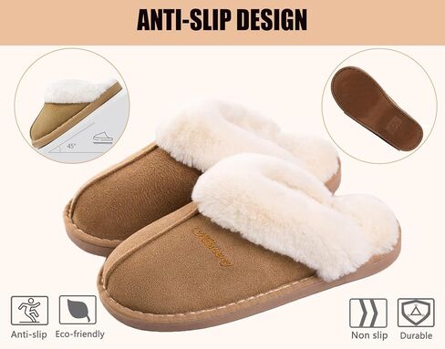 Slippers Women Men Fuzzy House Shoe with Memory Foam Fluffy Comfy Warm Winter Non-Slip Indoor Outdoor in Saudi Arabia