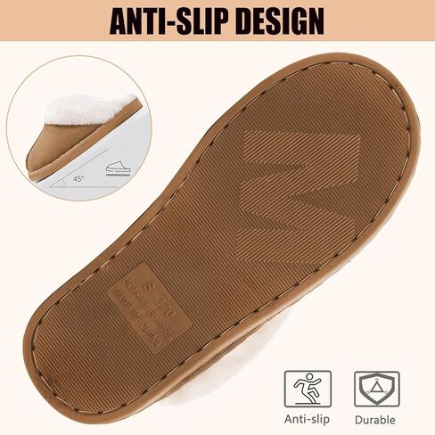 Slippers Women Men Fuzzy House Shoe with Memory Foam Fluffy Comfy Warm Winter Non-Slip Indoor Outdoor in Saudi Arabia