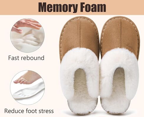 Slippers Women Men Fuzzy House Shoe with Memory Foam Fluffy Comfy Warm Winter Non-Slip Indoor Outdoor in Saudi Arabia