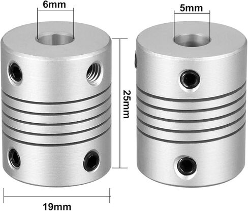 المفاصل الشاملة من 5 مم إلى 8 مم موصل موصل موصل موصل مقرن مرن 4/5/6/6.35/8/10 مم اقتران عمود عمود 25x19mm cnc in Kuwait