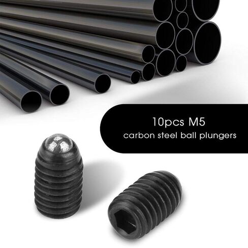 Hilitand 10pcs M5 Screw Thread Ball Plunger Hex Socket Spring Plunger Carbon Ball Blungers Plungers (M5x8) in Saudi Arabia