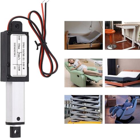 Mini Electric Linear Actuator 24V ، سرعة محرك المحرك الخطي 150N IPX4 30 مم لسكتة دماغية للآلات الصناعية للباب الكهربائي in Saudi Arabia
