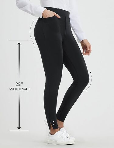 baleaf Womens Skinny Dress Pants Stretch Petite Yoga Work Pants Pull On Dressy Leggings with Zipper Pockets 7/8 Ankle in Saudi Arabia