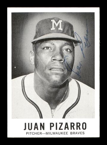 خوان Pizarro تم توقيعه 1960 بطاقة أوراق #51 Milwaukee Braves Sku #198794 - MLB Motograped Cardsball Cards in Saudi Arabia