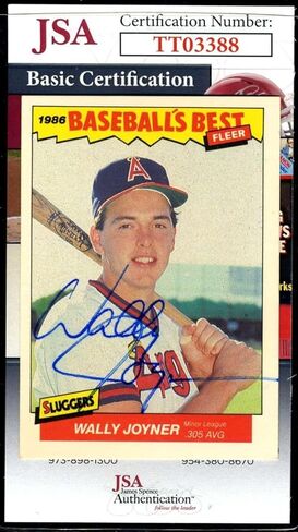 Wally Joyner JSA Coa Autograph 1986 Fleer Baseball's Best Signed - Baseball Slabbed Autographed Cards in Kuwait