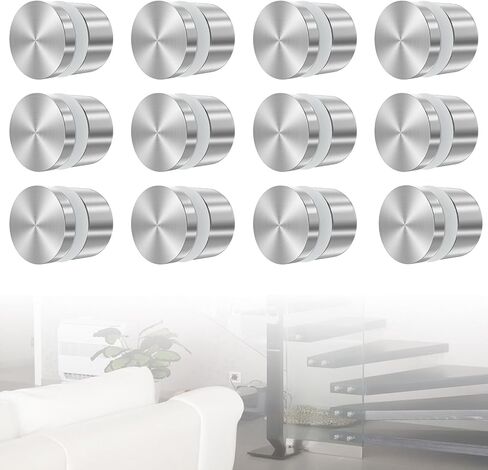 12 Pack 2"x2" SS316 Glass Railing Standoff Solid 1.3 lbs Brushed Glass Standoffs Mounts Standoff Nail for Balcony Stair Railing Balustrade in Kuwait