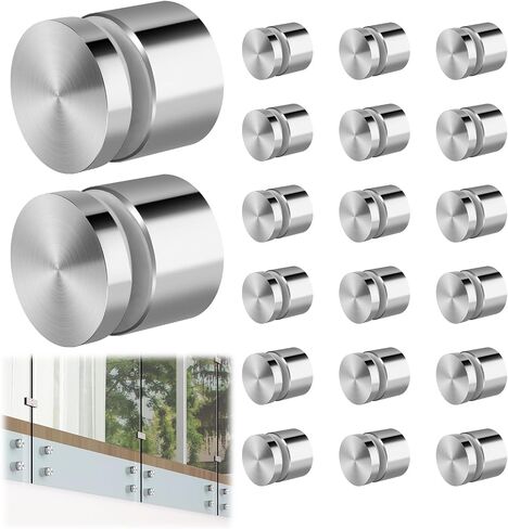 12 Pack 2"x2" SS316 Glass Railing Standoff Solid 1.3 lbs Brushed Glass Standoffs Mounts Standoff Nail for Balcony Stair Railing Balustrade in Kuwait