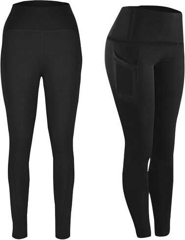 Women High Waist Leggings No See Through Tummy Control Cycling Running Workout Gym Yoga Pants with Pockets in Saudi Arabia