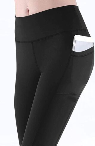 Women High Waist Leggings No See Through Tummy Control Cycling Running Workout Gym Yoga Pants with Pockets in Saudi Arabia