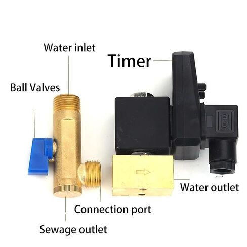 1/2 Electronic Drain Valve Air Compressor Filter Dry Air Storage Tank Drain Cooler Dry Electromechanical Magnetic Valve 220v(One-Boday Type) in Kuwait