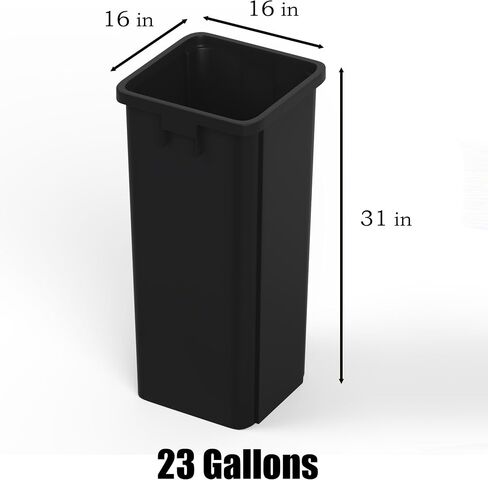 Square Commercial Trash/Garbage Can | Outdoor/Office/Restaurant/School/Kitchen (Gray, 19 Gallon) in Saudi Arabia
