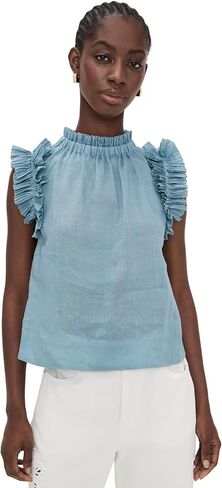 Sea Women's Anise Solid Flutter Sleeve Top in Saudi Arabia