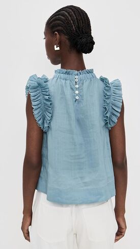 Sea Women's Anise Solid Flutter Sleeve Top in Saudi Arabia