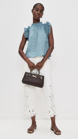 Sea Women's Anise Solid Flutter Sleeve Top in Saudi Arabia