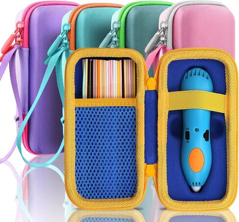 CO2CEA CASE HARD لـ 3DOODLER START + Essentials (2024) مجموعة القلم ثلاثية الأبعاد - منظم التخزين مع فتحات مخصصة لمجموعة النشاط الفني ، وطباعة إعادة ملء الشاحن وشاحن USB ، وحالة Mint Green + Orange Zipper in Saudi Arabia