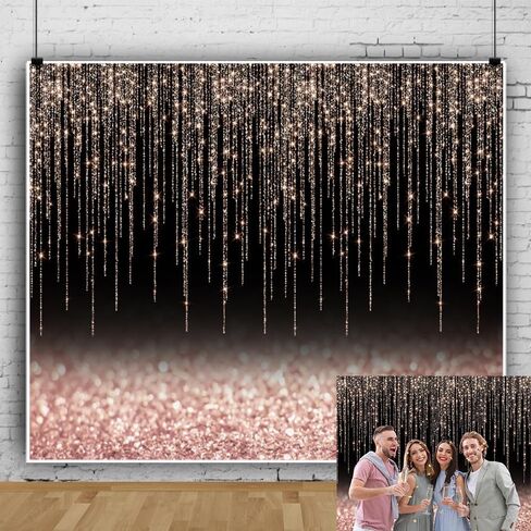 7x5ft الأسود والذهب بريق خلفية عيد ميلاد سعيد التصوير الفوتوغرافي خلفية للنساء الرجال الزفاف استحمام الطفل حفلة التخرج الديكور راية استوديو صور الدعائم in Kuwait