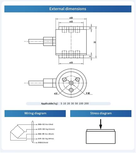 Load Cell Sensor HX711 AD Module Weight Sensor Electronic Scale Micro Weighing Cell Sensor 5KG 10KG 20KG 50KG 100KG(Range 0-10KG) in Saudi Arabia