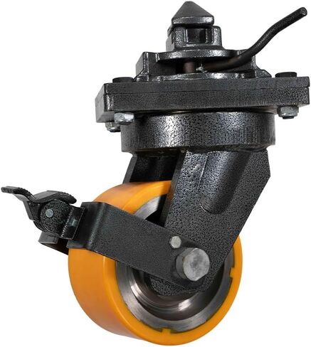 Mytee Products (4 Pack) 8" ISO Shipping Container Caster Wheel with Brakes - 5 Ton Load Capacity (11000 lbs WLL/Wheel) - Shipping Container Moving Wheels Swivel Plate with Twist Lock in Saudi Arabia