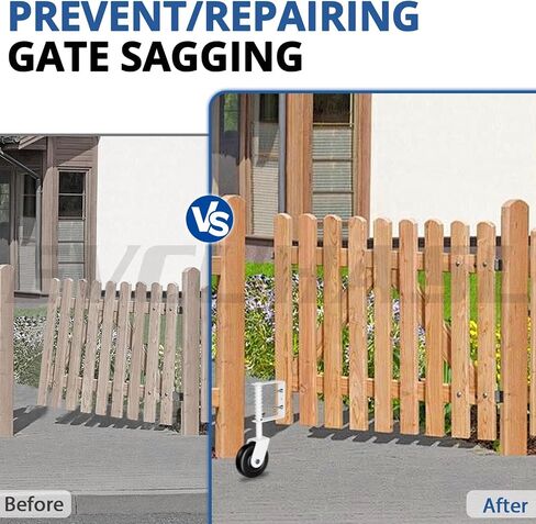 4.3" Spring Loaded Gate Caster Wheel with Bearing, Heavy Duty Gate Wheels with 360° Swivel for Outdoor Wooden Gates, Fence Gates and Metal Tube Gate, 220 Lbs Capacity, White, 1 Pack in Kuwait
