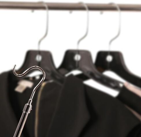 SSWBasics Chrome Reach Garment Hook - Durable Chrome Clothes Hook Pole - Adjustable High Reach Garment Hook - Extendable Metal Clothing Hook Pole for Retail, Boutique, and Home Closet Organization in Saudi Arabia