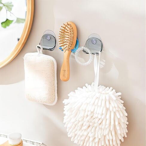 2 Pack Blue No-Drill Adhesive Shower Hook Set - Removable & Reusable Waterproof Storage Organizer in Saudi Arabia