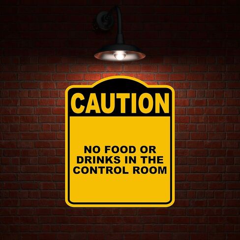 لا يوجد طعام أو مشروبات في غرفة التحكم تحذير أصفر أسود الألومنيوم المركب 8.5 × 10 بوصات in Kuwait