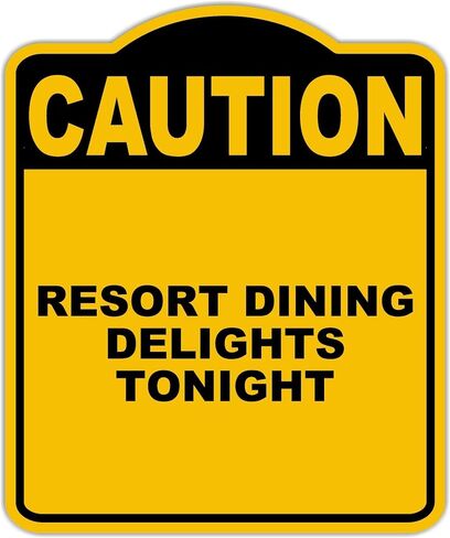 منتجع الطعام المسرات الليلة تحذير أصفر أسود الألومنيوم المركب المركب 15 × 18 بوصة in Kuwait